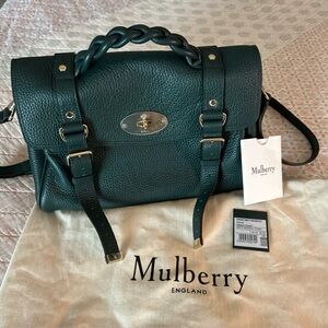 Mulberry Alexa Full Grain Leather Tote Shoulder Satchel Bag Mulberry Green EUC